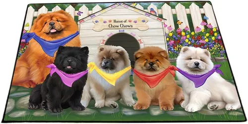 Vista 11 de Doggie of the Day Chow Chow Dogs Floor Mat - 4th of July Independence Day - Best Dog Doormat - Protector Decor - Unique Portrait Art - Premium