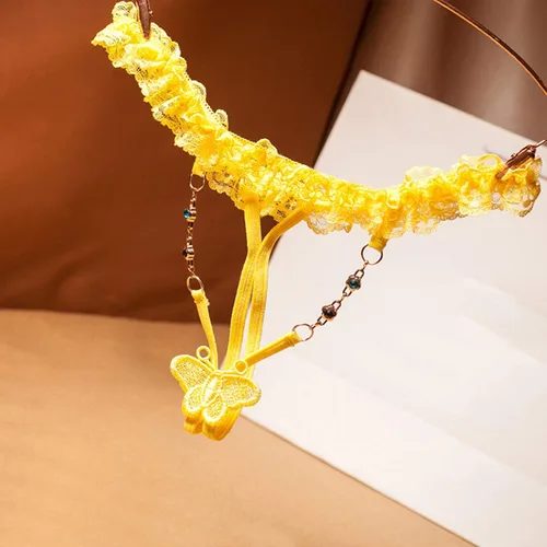 Vista 2 de Tangas de perlas para mujer, de cintura baja, con perlas, masaje, tentación, transparente, elástico, lencería
