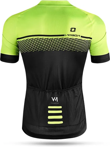 Vista 2 de LAMEDA Cycling Jersey Mens Short Sleeves Mountain Bike with Pockets Green