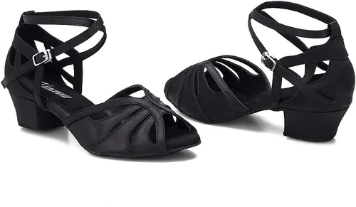 Vista 4 de TTdancewear Zapatos de baile para mujer, tacón bajo, zapatos de baile de salón de salsa, zapatos de baile latino, zapatos de baile cubanos de 1.5