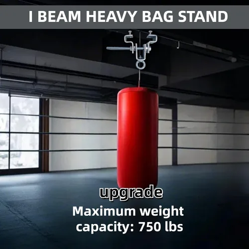 Vista 5 de Soporte para bolsa pesada I-Beam Soporte de boxeo resistente fácil de instalar, abrazaderas de acero para bolsas pesadas, abrazaderas de acero