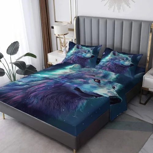 Vista 10 de Bear Sheets - Juego de sábanas de tamaño individual, sábanas de microfibra suave, bolsillo profundo, sábanas y fundas de almohada estampadas sin