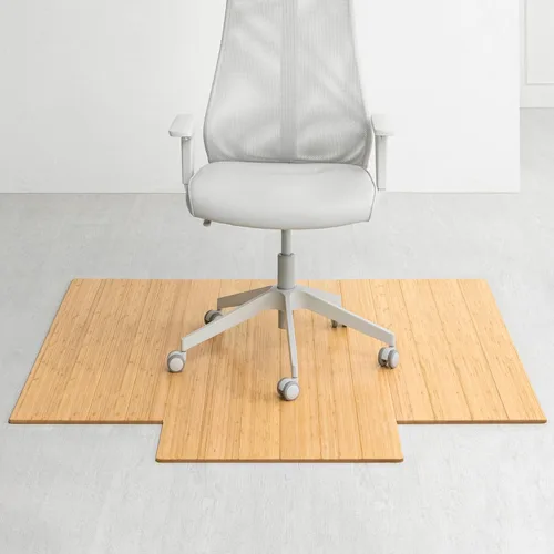 Vista 17 de Anji Mountain Alfombrilla de bambú para silla de oficina de 48" x 43" para Cerezo oscuro