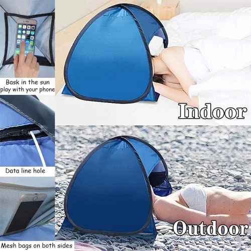 Vista 4 de Refugios para el sol de la playa, toldo emergente instantáneo, toldo automático para acampar, pesca, senderismo, picnic, refugio portátil