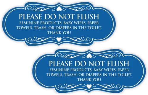 Vista 38 de Signs ByLITA Designer Please Do Not Flush Etiqutte Letrero (negro) - Pequeño 1 paquete
