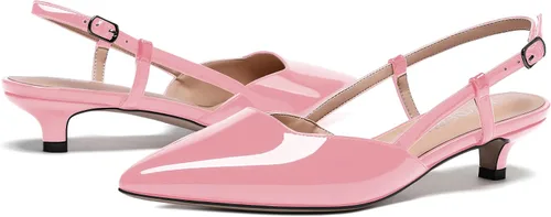 Vista 6 de WAYDERNS Zapatos de tacón bajo para mujer, con correa puntiaguda, para gatito, de 1.5 pulgadas
