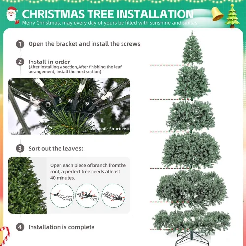 Vista 4 de Árbol de Navidad artificial sin iluminación de 12 pies (12 pies)
