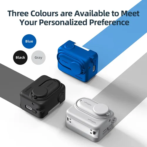 Vista 7 de Kit de accesorios compatible con Insta360 GO 3 [Funda de silicona para cámara y tapa de lente] [2 piezas de película protectora de pantalla 3D]