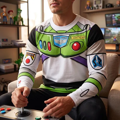 Vista 7 de Camiseta Buzz Lightyear para adultos, disfraz de Toy Story Buzz para Halloween y cosplay