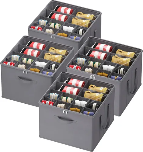 Vista 17 de Lifewit Organizador de almacenamiento de zapatos para armario para 12-16 pares, contenedor de almacenamiento grande de tela con cubierta