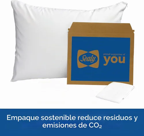 Vista 8 de Sealy All - Protector de almohada de algodón con cremallera estándar/Queen, paquete de 2