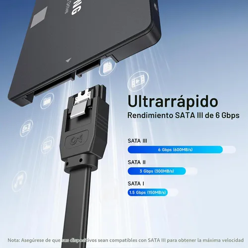 Vista 2 de Cable Matters Paquete de 3 cables SATA III de 90 grados de 6 Gbps, negro, 18 pulgadas Cable de datos de ángulo recto, para SSD, HDD, CD/DVD, disco