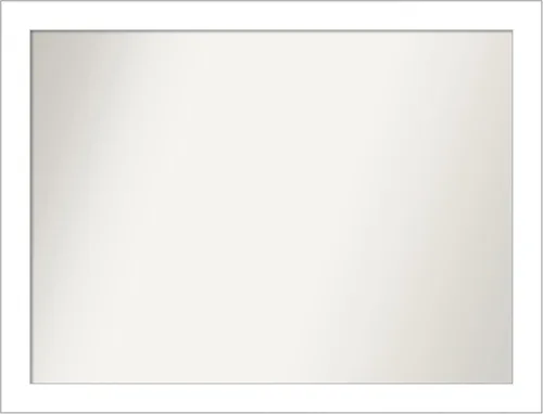 Vista 165 de Amanti Art Espejo de baño blanco para sobre el fregadero, 24 x 26 pulgadas, espejo rectangular blanco y blanco, marco de madera contemporáneo