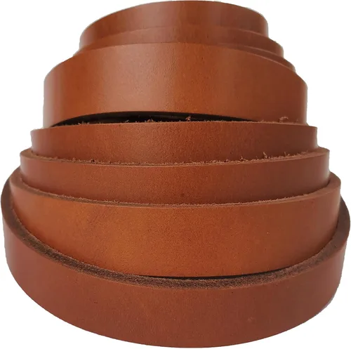 Vista 2 de Tira de cuero de 1/2 pulgada Russet 8-9 oz. (0.126-0.142 in) - Correas de cuero Latigo de hasta 96 pulgadas de largo, fabricadas en Estados Unidos