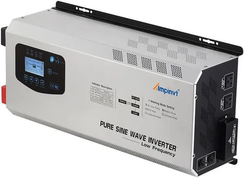 Vista 10 de Ampinvt Inversor de Potencia de Onda Sinusoidal Pura 5000W Pico 15000 Watts 24V DC a 120/240V AC Fase Dividida con Cargador AC de Batería, Inversor