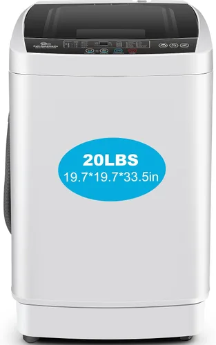 Vista 10 de Nictemaw - Lavadora para apartamento, 17.8 libras, 2.4 pies cúbicos, completamente automática