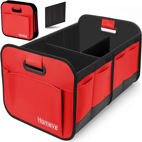 Vista 15 de Homeve Organizador de maletero de coche, organizador plegable de múltiples compartimentos, negro, 2 compartimentos, pequeño