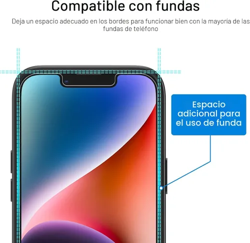 Vista 4 de JETech Protector de pantalla de privacidad para iPhone 14 Plus de 6.7 pulgadas, película de vidrio templado antiespía, 2