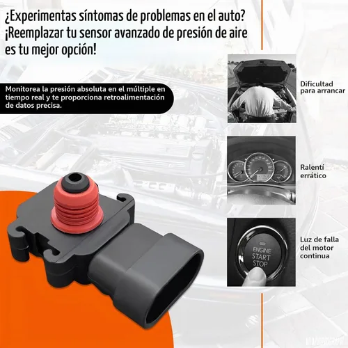 Vista 4 de Dickno Sensor de presión absoluta del colector, sensor de presión de aire de admisión de 3 pines, número OEM 213-796 213-1742, reemplazo del sensor