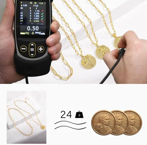 Vista 3 de JSJOY Collar dorado con letra A-Z con inicial para mujer, gargantilla en capas, cadena de clip de papel, collar con dije de moneda para niñas, 18 +
