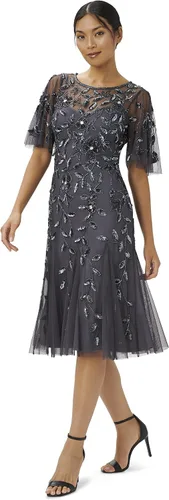 Vista 5 de Adrianna Papell Vestido midi elegante con cuentas para mujer
