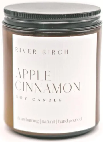 Vista 66 de River Birch Candles - Vela perfumada de almendra y miel Velas en tarro de ámbar de soja de primera calidad, totalmente naturales, no tóxicas, 8.5
