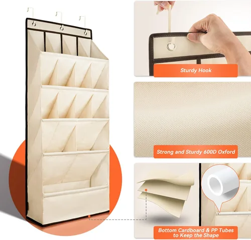 Vista 3 de FENTEC Organizadores de zapatos para colocar sobre la puerta