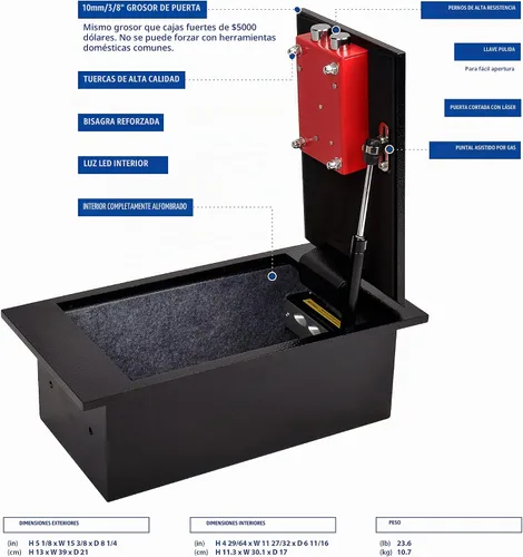 Vista 3 de Viking Security Safe VS-15FL - Caja fuerte mecánica para suelo