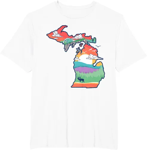 Vista 12 de Michigan Outside - Camiseta con ilustración artística