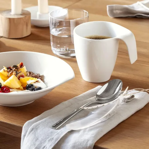 Vista 4 de Villeroy & Boch Flow - Taza de porcelana premium, 11.5 onzas, color blanco