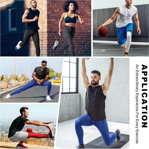 Vista 5 de Runhit - Paquete de 1 o 2 pantalones de compresión para hombre para correr, entrenamiento