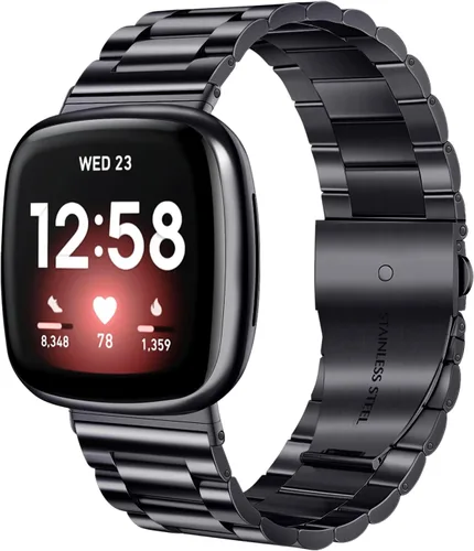 Vista 7 de ZPJPPLX para Fitbit Versa 4/Sense 2, Correa de Muñeca de Acero Inoxidable Sólido con Funda de Reloj, para Versa 3/Sense Correas de Repuesto de Metal