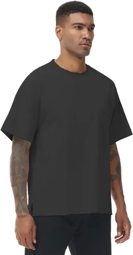Vista 4 de Paquete de 2 camisetas de manga corta para hombre, ajuste seco, absorbe la humedad, camisetas atléticas activas para correr, fitness