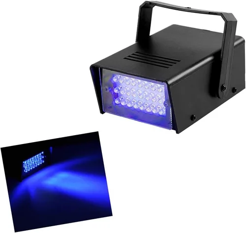Vista 12 de LH Mini Luz Estroboscópica Roja de Escenario, Luces Estroboscópicas de Baile con 24 LEDs Súper Brillantes, Velocidad Ajustable, Iluminación de Flash
