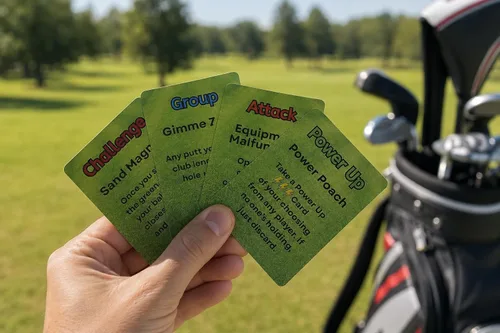 Vista 7 de Tee Box Chaos Juego de cartas de golf, 18 hoyos de diversión, tarjetas de golf impermeables para golfistas, regalos de golf para hombres, accesorios