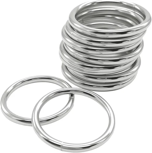 Vista 11 de Anillos de metal Ewparts para manualidades 1 pulgada 30 unidades Pequeñas Anillos de metal de acero inoxidable soldados Grosor de 4 mm Anillo O