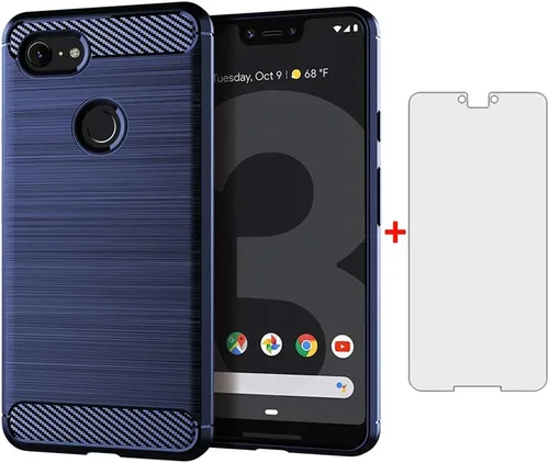 Vista 9 de Funda de teléfono para Google Pixel 3 con protector de pantalla de vidrio templado, accesorios para celda, delgada, cuerpo completo, goma