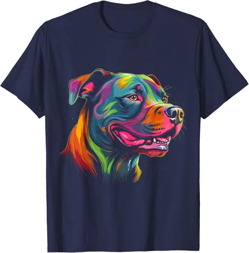 Vista 73 de Pit Bull Mom Dog Lover Colorido Artistic Pitbull Owner - Camiseta para mujer, Negro