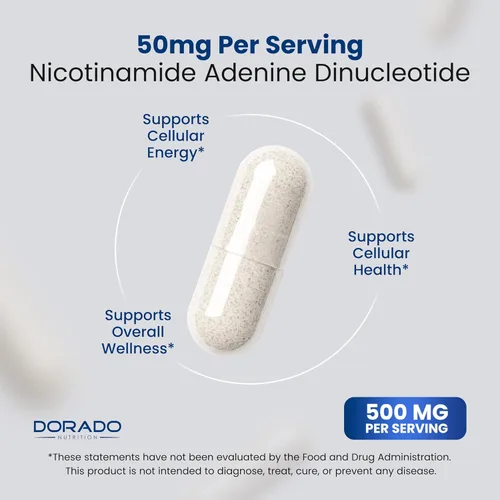 Vista 4 de Suplemento NAD (500 mg de 95% de NAD+ puro por porción), suplemento NMN, soporte de ribósido de nicotinamida NAD