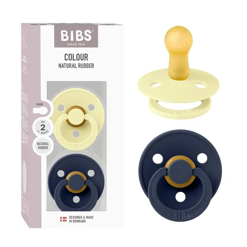 Vista 19 de BIBS - Paquete de 2 chupetes para bebés, goma natural libre de bisfenol A, hechos en Dinamarca, colección Colour, para bebés de 18+ meses, azul bebé