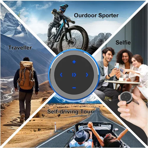 Vista 4 de UltraConnect - Botón de control inalámbrico Bluetooth multimedia con funcionalidad Selfie - Compatible con iPhone y Android - Perfecto para volante