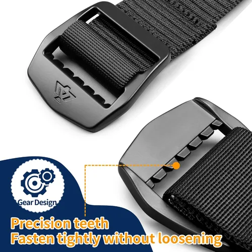 Vista 4 de Cinturón de nailon para hombre, cinturones tácticos, cinturón de lona transpirable con hebilla