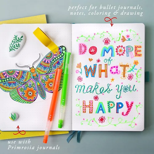 Vista 6 de Primrosia 48 bolígrafos de gel con purpurina, incluidos metálicos, pastel y fluorescentes, para libros de colorear y bolígrafos de diario