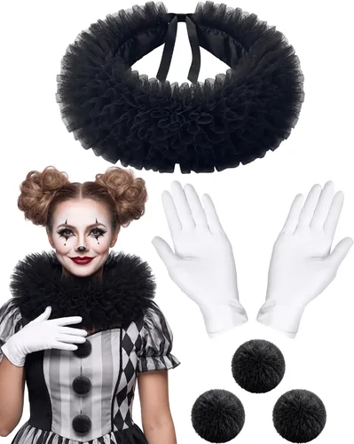 Vista 8 de Jecery 5 piezas de accesorios de payaso disfraz de Halloween Color 4