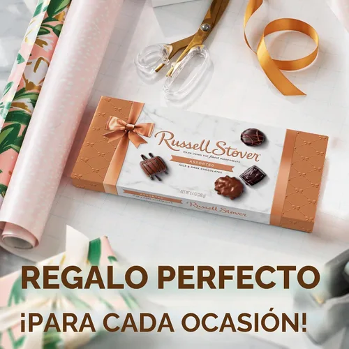 Vista 7 de Russell Stover, Surtido de chocolate negro y leche, caja de regalo de chocolate, 9.4 onzas (17 piezas)