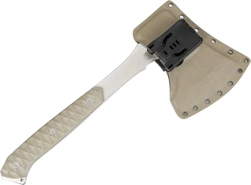Vista 7 de ROUTE83 - Cuchillos tácticos martillados a mano con hacha de hacha Tomahawk con funda Kydex