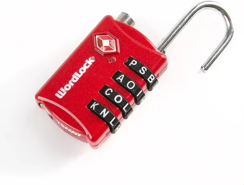 Vista 4 de Wordlock LL-206-RD - Candado de combinación aprobado por la TSA, 4 diales, rojo, normal
