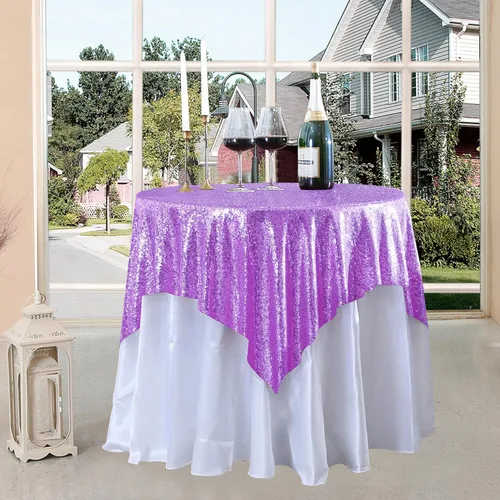 Vista 29 de Manteles redondos de lentejuelas negros para fiestas, de 121,9 cm, mantel redondo de purpurina ajustado, pequeño, lindo y dulce, para boda