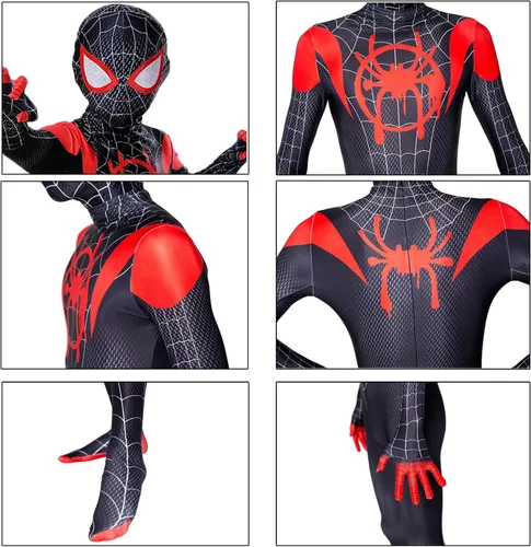 Vista 5 de WZWLKJ Disfraz de superhéroe para niños, disfraz de Halloween para niños, disfraz de superhéroe para cosplay, overol de elastano, estilo 3D