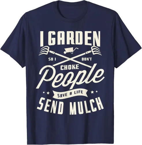 Vista 46 de I garden so I don't choke People save Life spend mulch T-Shirt, Negro